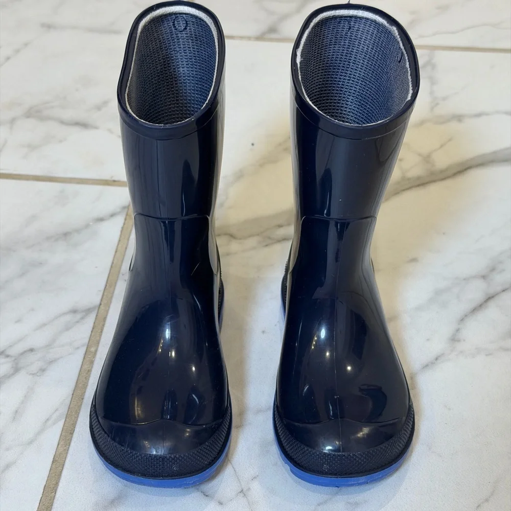 Navy Blue Puddle Jumpers | Wonder Nation Boys Rain Boots | Size 7-8